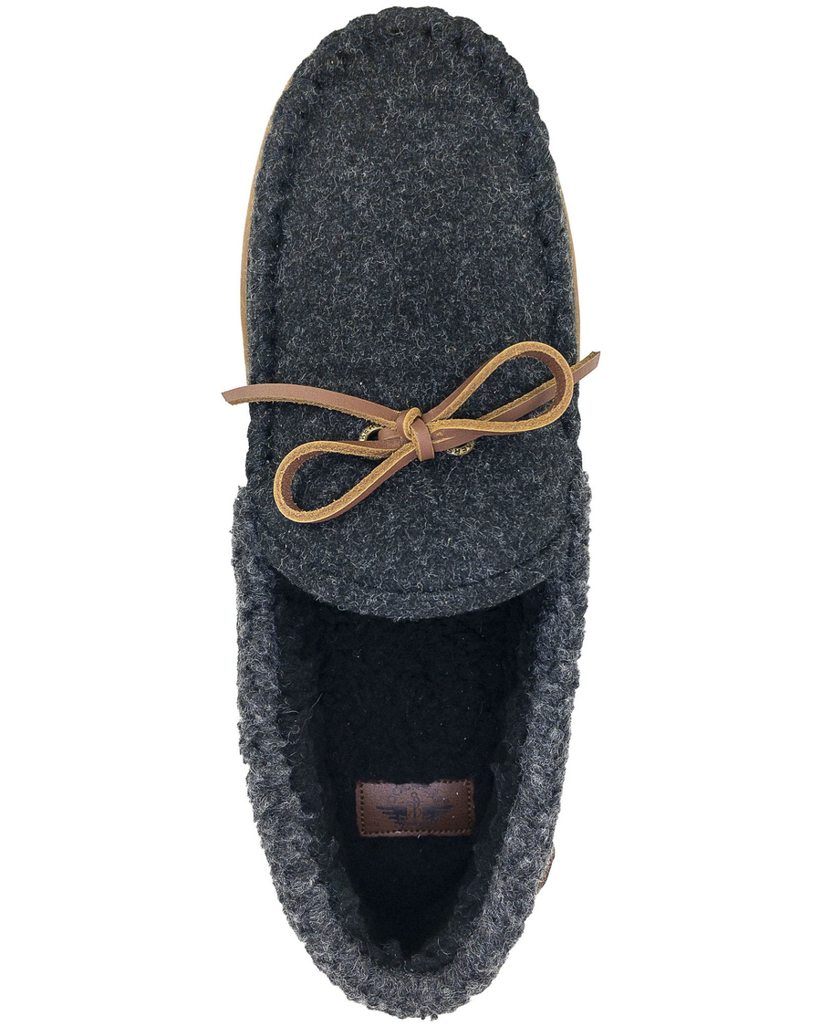 (image for) Ingenious Rolled Collar Wool Moccasin Slippers